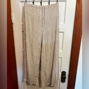 Ardene Striped Beige Flowy Pants